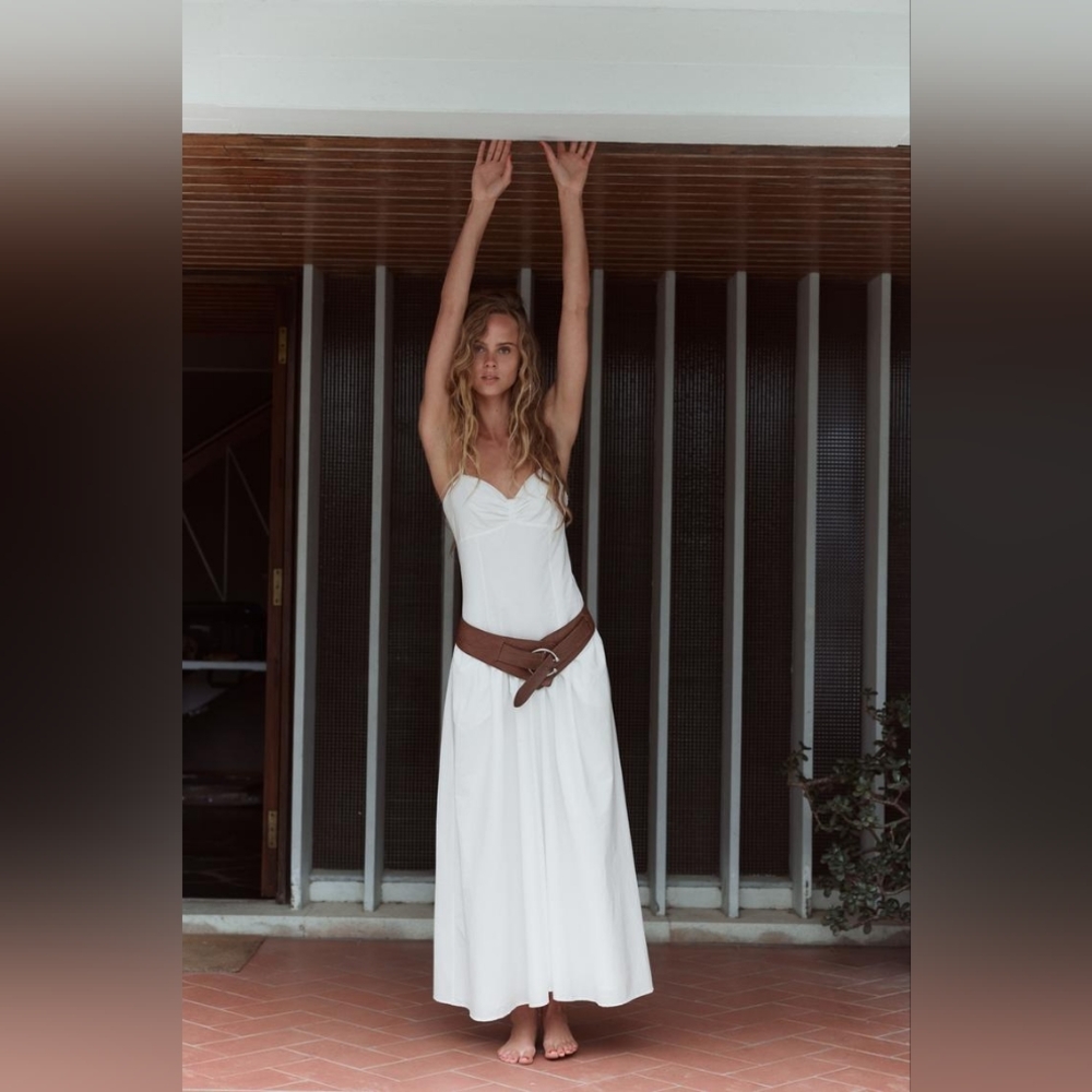 Zara White Spaghetti-Strap Maxi Dress - Picture 3 of 14